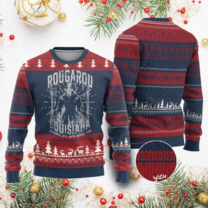 Louisiana Cryptid Rougarou Knit Sweatshirt Atchafalaya Basin Boogie Man TS09 Burgundy Print Your Wear