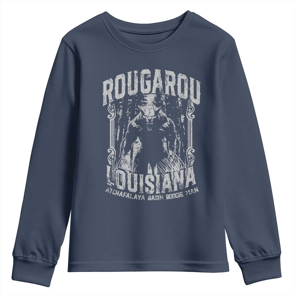 Louisiana Cryptid Rougarou Youth Sweatshirt Atchafalaya Basin Boogie Man TS09 Navy Print Your Wear