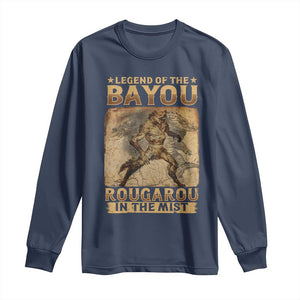 Louisiana Cryptid Rougarou Long Sleeve Shirt Legend Of The Bayou Rougarou In The Mist TS09 Navy Print Your Wear