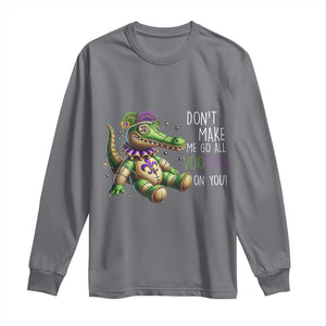 Voodoo Mardi Gras Long Sleeve Shirt Aligator Voodoo Doll New Orleans Louisiana TS09 Charcoal Print Your Wear