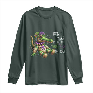 Voodoo Mardi Gras Long Sleeve Shirt Aligator Voodoo Doll New Orleans Louisiana TS09 Dark Forest Green Print Your Wear