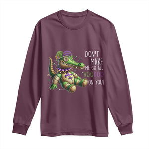 Voodoo Mardi Gras Long Sleeve Shirt Aligator Voodoo Doll New Orleans Louisiana TS09 Maroon Print Your Wear