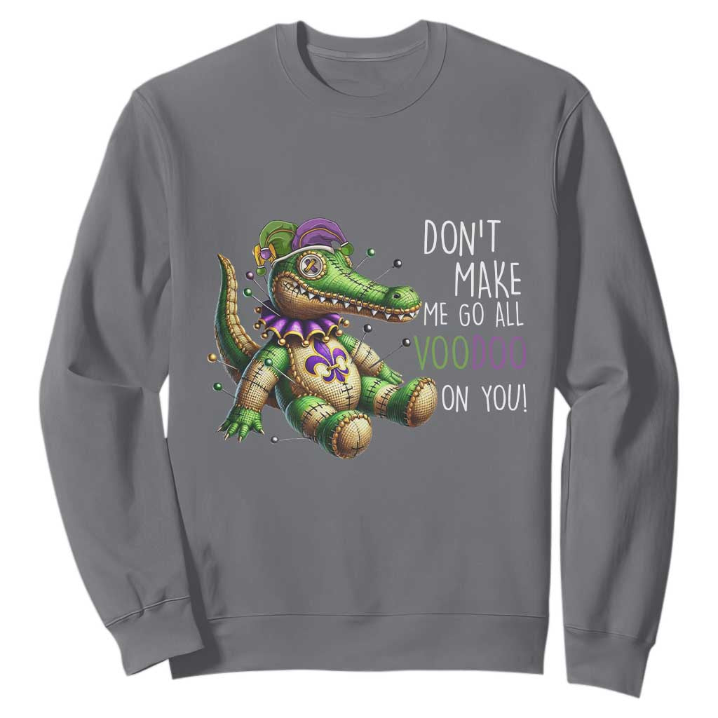 Voodoo Mardi Gras Sweatshirt Aligator Voodoo Doll New Orleans Louisiana TS09 Charcoal Print Your Wear