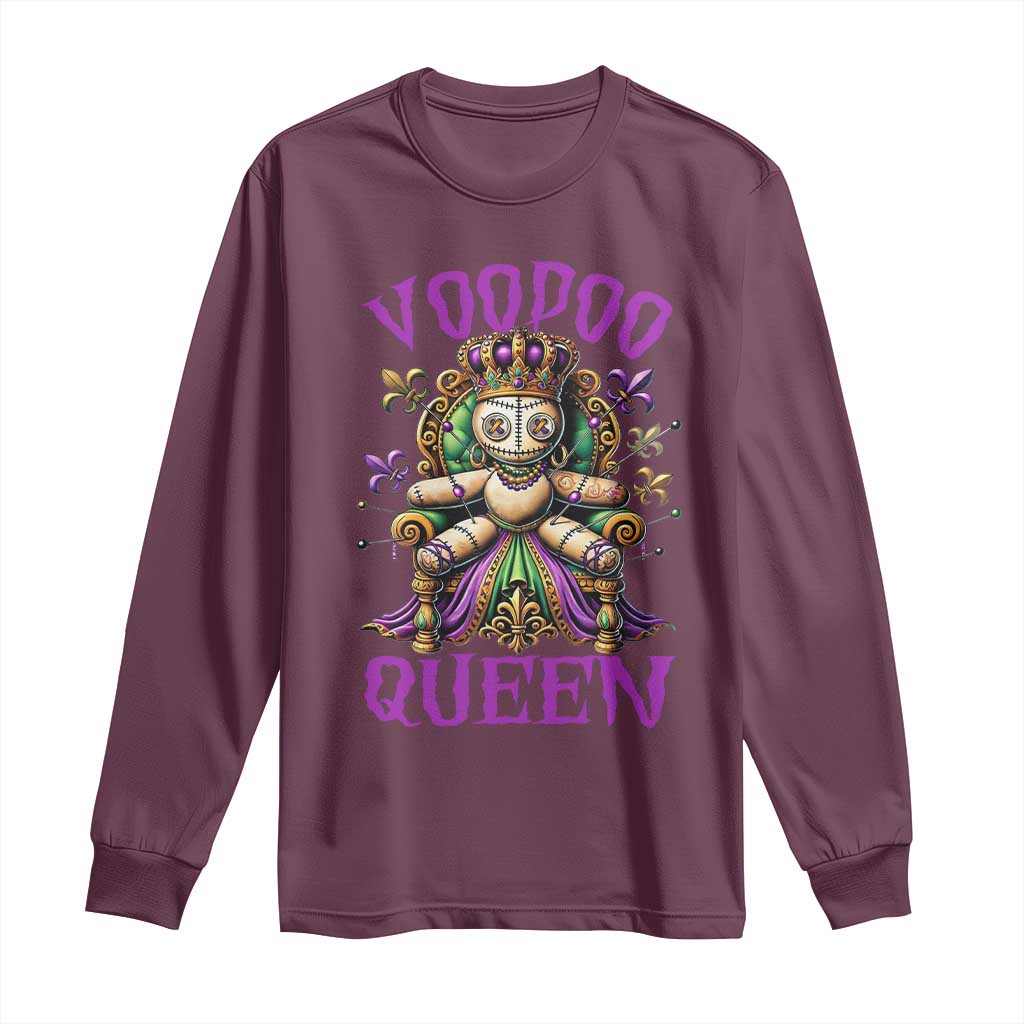 Mardi Gras Voodoo Queen Long Sleeve Shirt TS09 Maroon Print Your Wear
