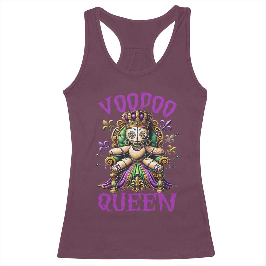 Mardi Gras Voodoo Queen Racerback Tank Top TS09 Maroon Print Your Wear