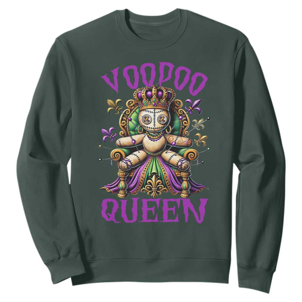 Mardi Gras Voodoo Queen Sweatshirt TS09 Dark Forest Green Print Your Wear