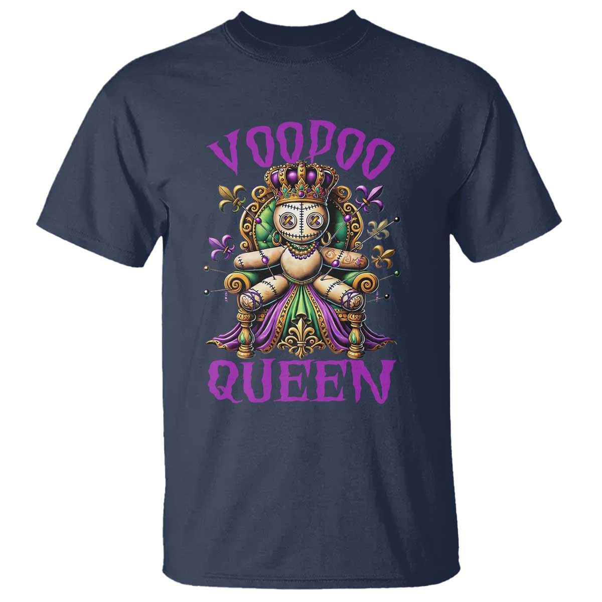 Mardi Gras Voodoo Queen T Shirt TS09 Navy Print Your Wear