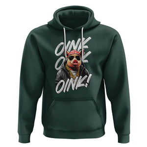 Pig Lover OINK Cool Swine Hip Hop Gangster Hoodie TS09 Dark Forest Green Printyourwear