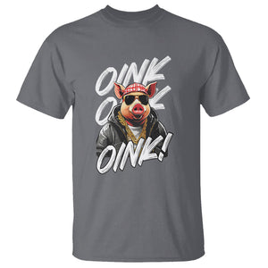 Pig Lover OINK Cool Swine Hip Hop Gangster T Shirt TS09 Charcoal Printyourwear