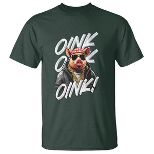 Pig Lover OINK Cool Swine Hip Hop Gangster T Shirt TS09 Dark Forest Green Printyourwear