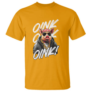 Pig Lover OINK Cool Swine Hip Hop Gangster T Shirt TS09 Gold Printyourwear