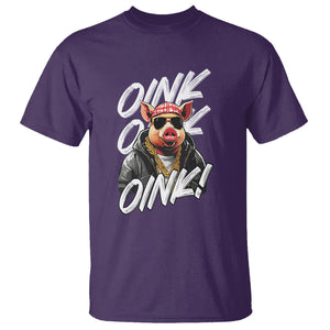 Pig Lover OINK Cool Swine Hip Hop Gangster T Shirt TS09 Purple Printyourwear