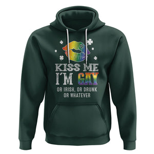 St. Patrick's Day Hoodie Kiss Me I'm Gay Or Irish Or Drunk Or Whatever TS09 Dark Forest Green Printyourwear