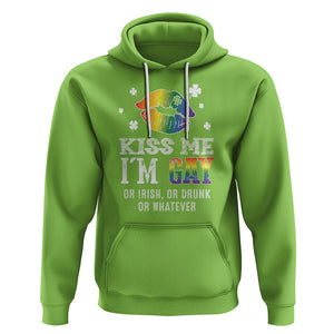 St. Patrick's Day Hoodie Kiss Me I'm Gay Or Irish Or Drunk Or Whatever TS09 Lime Printyourwear