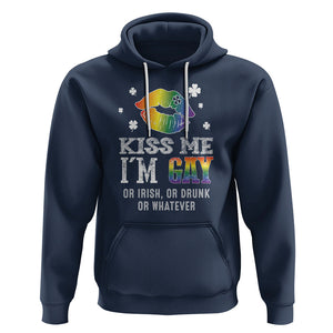 St. Patrick's Day Hoodie Kiss Me I'm Gay Or Irish Or Drunk Or Whatever TS09 Navy Printyourwear