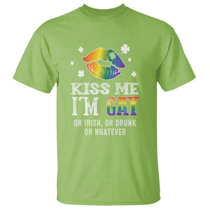 St. Patrick's Day T Shirt Kiss Me I'm Gay Or Irish Or Drunk Or Whatever TS09 Lime Printyourwear