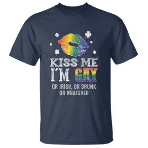 St. Patrick's Day T Shirt Kiss Me I'm Gay Or Irish Or Drunk Or Whatever TS09 Navy Printyourwear