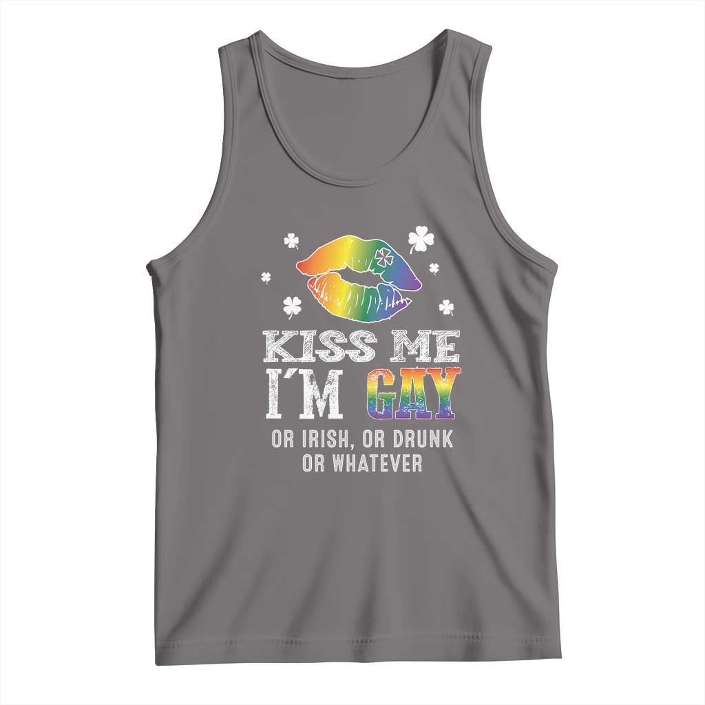St Patrick's Day Tank Top Kiss Me I'm Gay Or Irish Or Drunk Or Whatever TS09 Deep Heather Print Your Wear