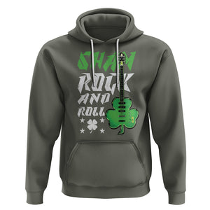 St. Patrick's Day Hoodie Funny Sham Rock N Roll Shamrock Guitar TS09 Military Green Printyourwear