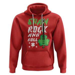 St. Patrick's Day Hoodie Funny Sham Rock N Roll Shamrock Guitar TS09 Red Printyourwear