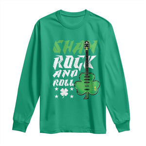 St Patrick's Day Long Sleeve Shirt Funny Sham Rock N Roll Shamrock Guitar TS09 Irish Green Print Your Wear