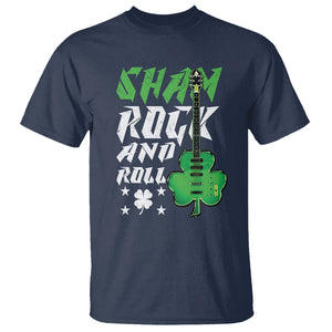 St. Patrick's Day T Shirt Funny Sham Rock N Roll Shamrock Guitar TS09 Navy Printyourwear