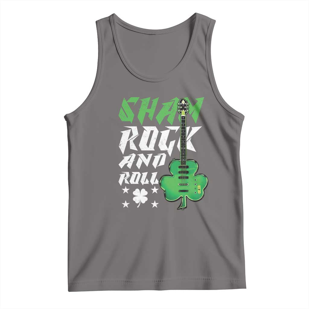 St Patrick's Day Tank Top Funny Sham Rock N Roll Shamrock Guitar TS09 Deep Heather Print Your Wear
