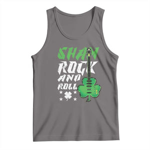 St Patrick's Day Tank Top Funny Sham Rock N Roll Shamrock Guitar TS09 Deep Heather Print Your Wear