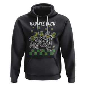 St. Patrick's Day Hoodie Radiate Luck Funny Skeleton Radiology TS09 Black Printyourwear