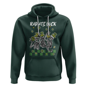 St. Patrick's Day Hoodie Radiate Luck Funny Skeleton Radiology TS09 Dark Forest Green Printyourwear