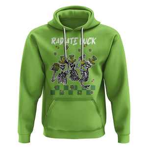 St. Patrick's Day Hoodie Radiate Luck Funny Skeleton Radiology TS09 Lime Printyourwear