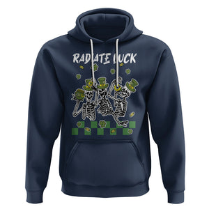 St. Patrick's Day Hoodie Radiate Luck Funny Skeleton Radiology TS09 Navy Printyourwear