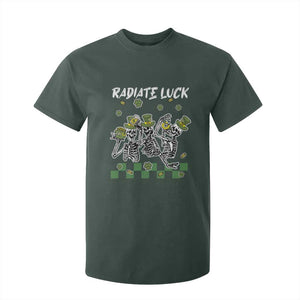 St Patrick's Day T Shirt For Kid Radiate Luck Funny Skeleton Radiology TS09 Dark Forest Green Print Your Wear