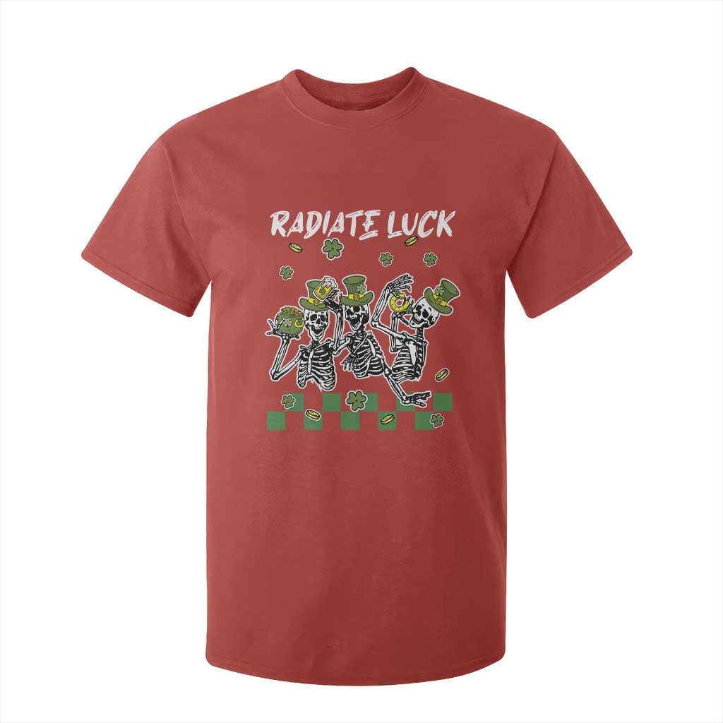 St Patrick's Day T Shirt For Kid Radiate Luck Funny Skeleton Radiology TS09 Red Print Your Wear