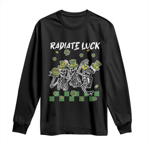 St Patrick's Day Long Sleeve Shirt Radiate Luck Funny Skeleton Radiology TS09 Black Print Your Wear