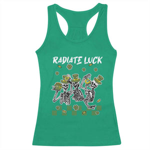 St Patrick's Day Racerback Tank Top Radiate Luck Funny Skeleton Radiology TS09 Irish Green Print Your Wear