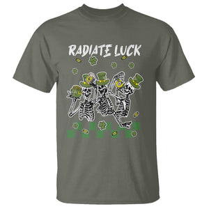 St. Patrick's Day T Shirt Radiate Luck Funny Skeleton Radiology TS09 Military Green Printyourwear