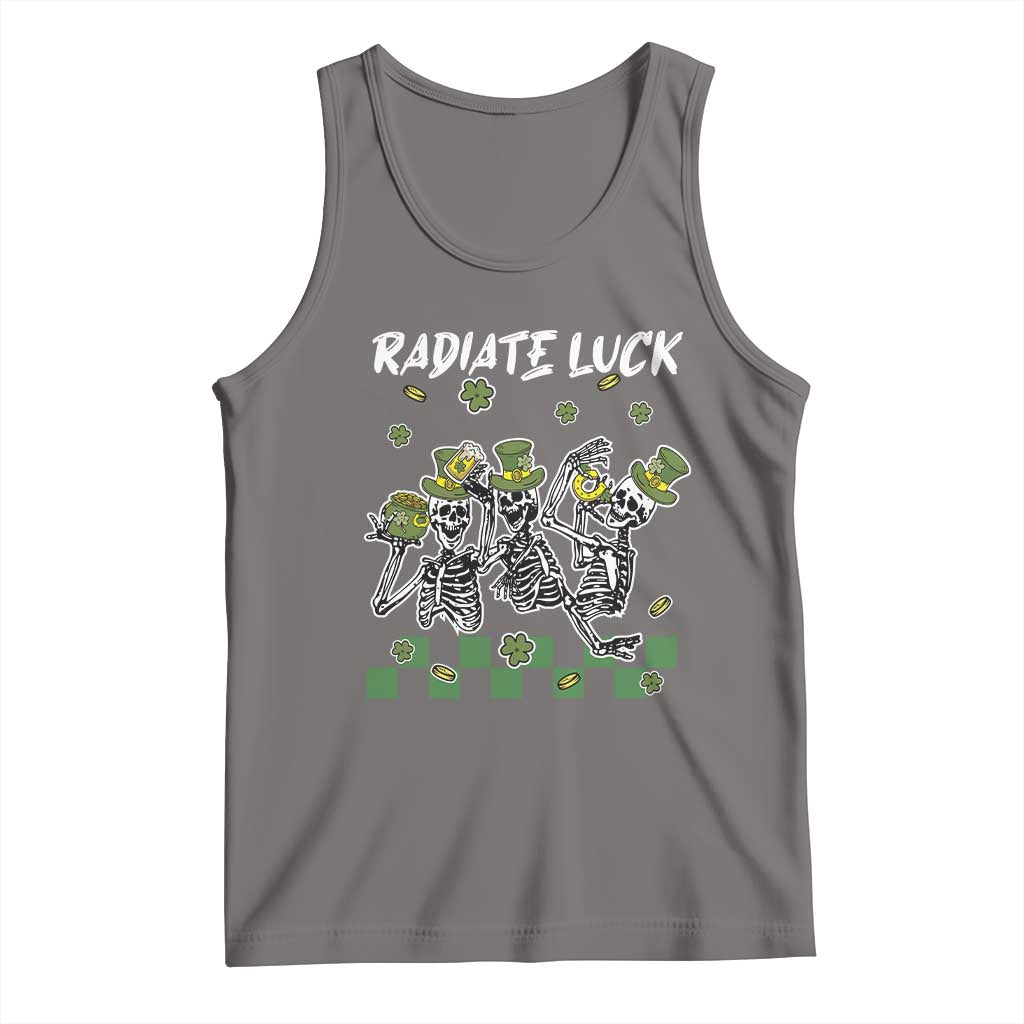 St Patrick's Day Tank Top Radiate Luck Funny Skeleton Radiology TS09 Deep Heather Print Your Wear