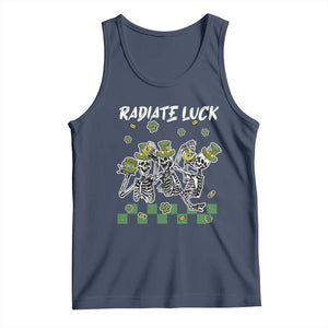 St Patrick's Day Tank Top Radiate Luck Funny Skeleton Radiology TS09 Navy Print Your Wear