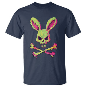 Easter Day T Shirt Bunny Skull Cross Bone Melting TS09 Navy Printyourwear