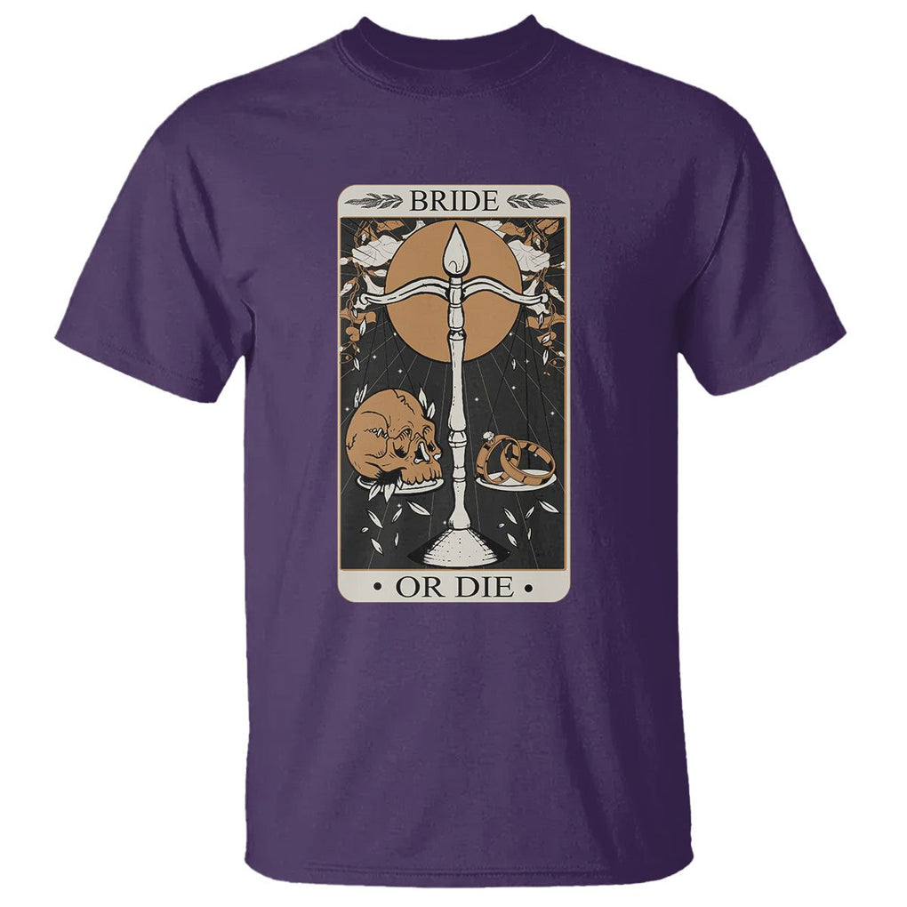 Funny Engagement T Shirt Bride Or Die Skull And Wedding Ring Bachelorette Party TS09 Purple Printyourwear