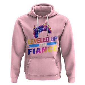 Engagement Hoodie Leveled Up To Fiance Funny Gamer Newly Engaged Couple Matching TS09 Light Pink Printyourwear