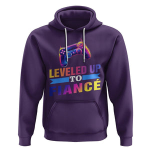 Engagement Hoodie Leveled Up To Fiance Funny Gamer Newly Engaged Couple Matching TS09 Purple Printyourwear