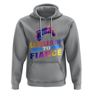 Engagement Hoodie Leveled Up To Fiance Funny Gamer Newly Engaged Couple Matching TS09 Sport Gray Printyourwear