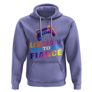 Engagement Hoodie Leveled Up To Fiance Funny Gamer Newly Engaged Couple Matching TS09 Violet Printyourwear