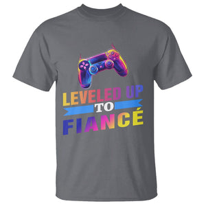 Engagement T Shirt Leveled Up To Fiance Funny Gamer Newly Engaged Couple Matching TS09 Charcoal Printyourwear