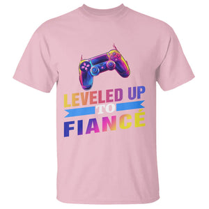 Engagement T Shirt Leveled Up To Fiance Funny Gamer Newly Engaged Couple Matching TS09 Light Pink Printyourwear