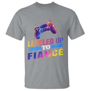 Engagement T Shirt Leveled Up To Fiance Funny Gamer Newly Engaged Couple Matching TS09 Sport Gray Printyourwear