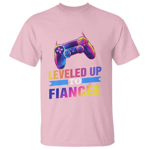 Engagement T Shirt Leveled Up To Fiancee Funny Gamer Newly Engaged Couple Matching TS09 Light Pink Printyourwear