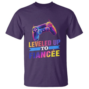 Engagement T Shirt Leveled Up To Fiancee Funny Gamer Newly Engaged Couple Matching TS09 Purple Printyourwear